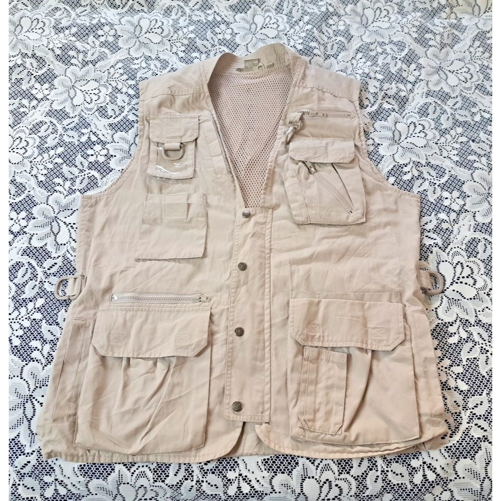 KODAK Attaccapami Photographers Vest L Khaki Adjustable Vented Multiple Pockets